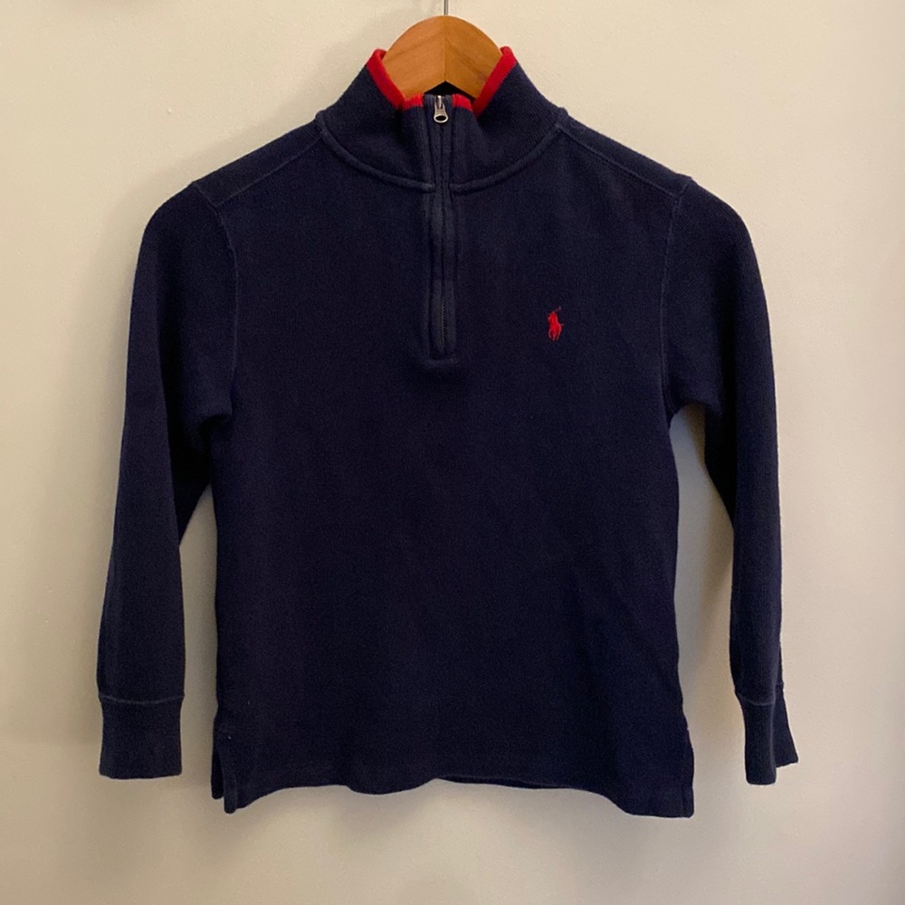 Ralph Lauren Polo Boys Quarter Zip Cotton Sweater S(8)